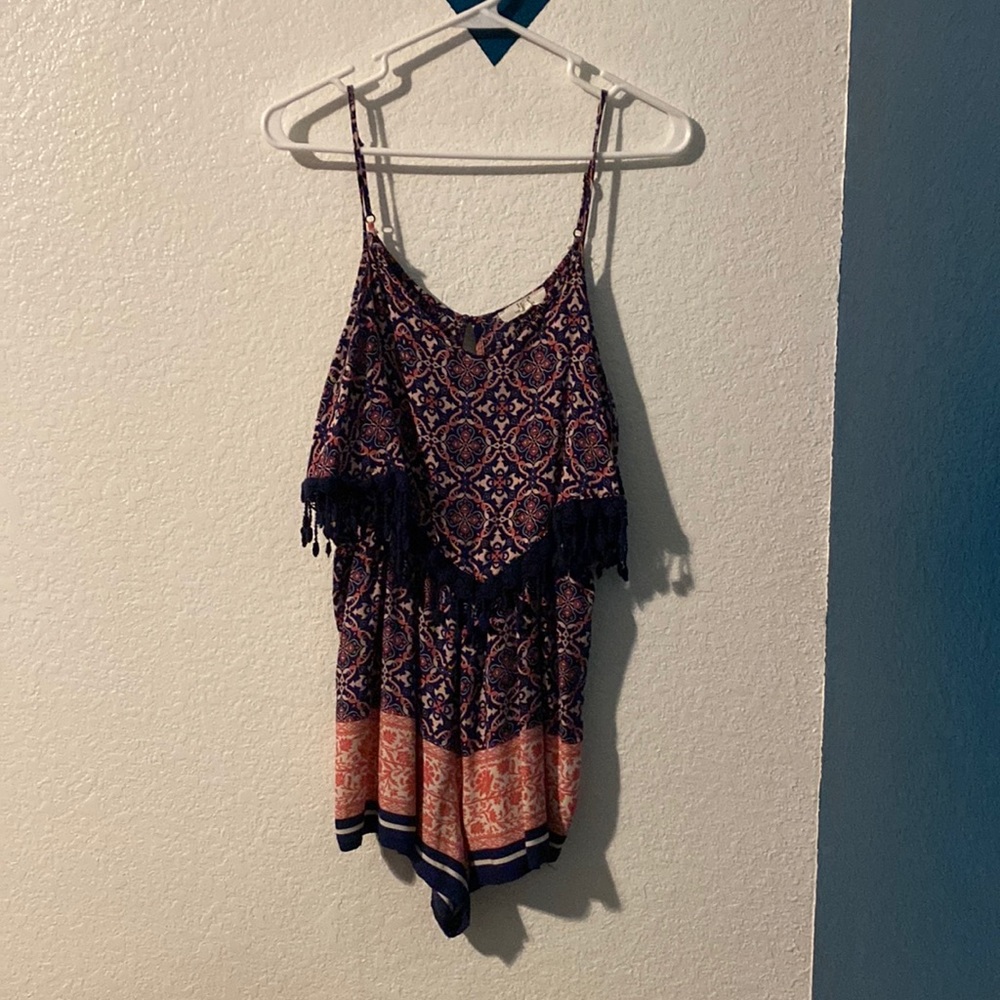 Pink/dark blue romper